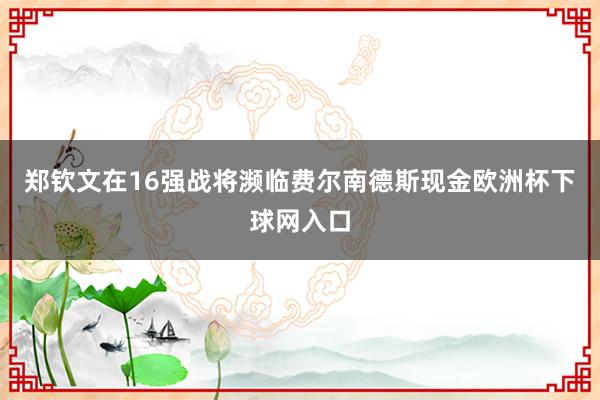 郑钦文在16强战将濒临费尔南德斯现金欧洲杯下球网入口