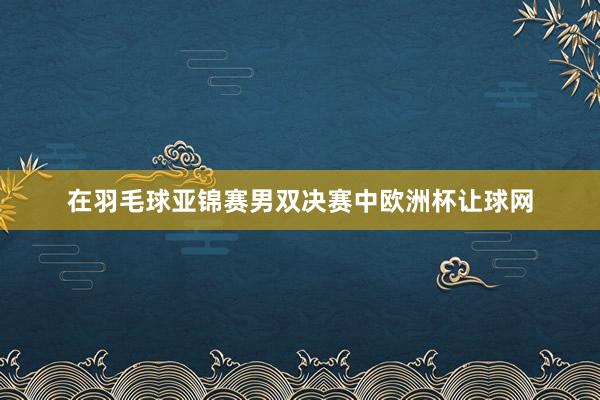 在羽毛球亚锦赛男双决赛中欧洲杯让球网