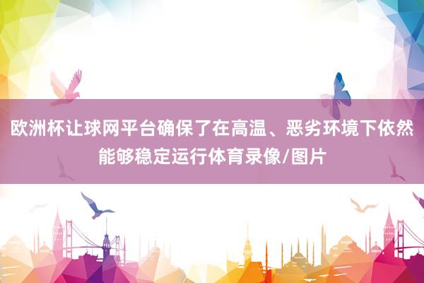 欧洲杯让球网平台确保了在高温、恶劣环境下依然能够稳定运行体育录像/图片