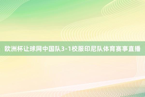 欧洲杯让球网中国队3-1校服印尼队体育赛事直播