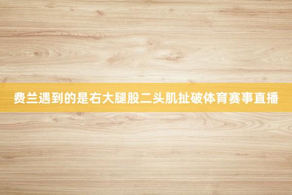 费兰遇到的是右大腿股二头肌扯破体育赛事直播
