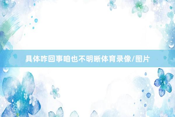 具体咋回事咱也不明晰体育录像/图片