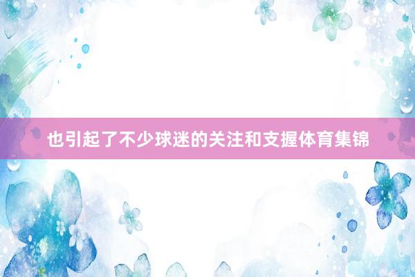 也引起了不少球迷的关注和支握体育集锦